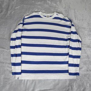 AYR The Early Mornings Tee Shirt Womens M Oversized Relaxed Striped Heavy Cotton